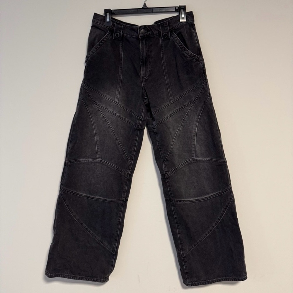 We The Free Charcoal Unknown Reason Moto Straight Jeans
